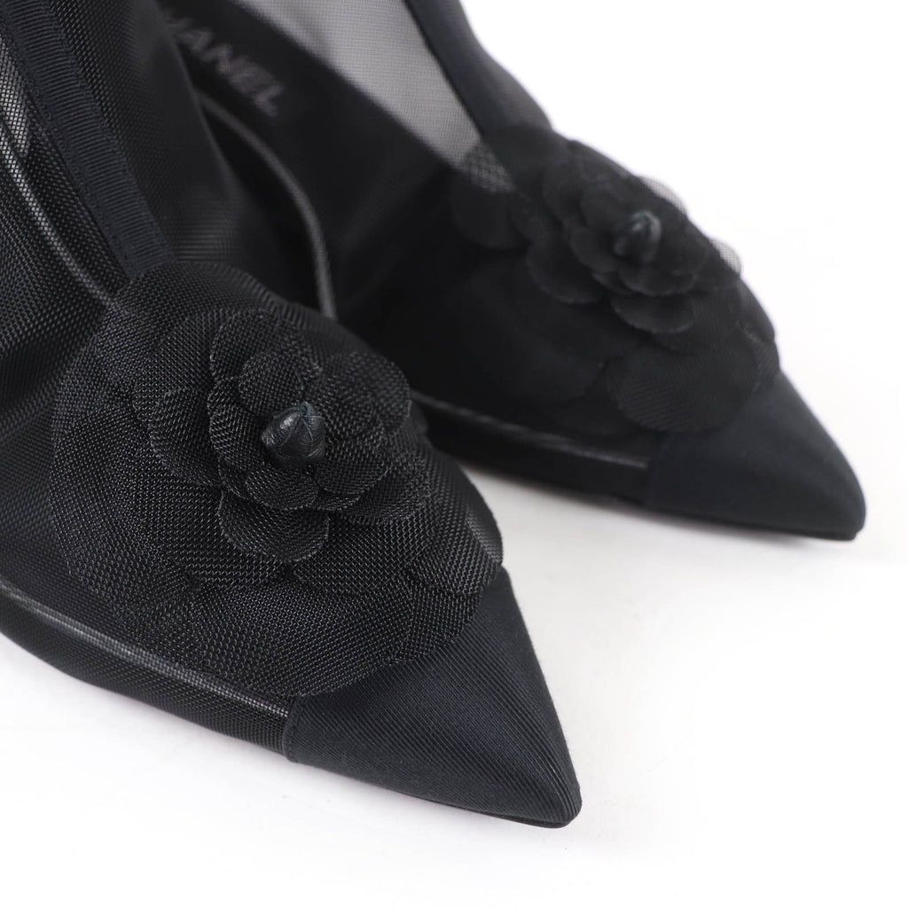 Chanel CC Logo Camellia Mesh Boot — view 8