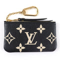 Louis Vuitton Card & Key Case Pochette Cles Monogram Empreinte Coin Black Beige