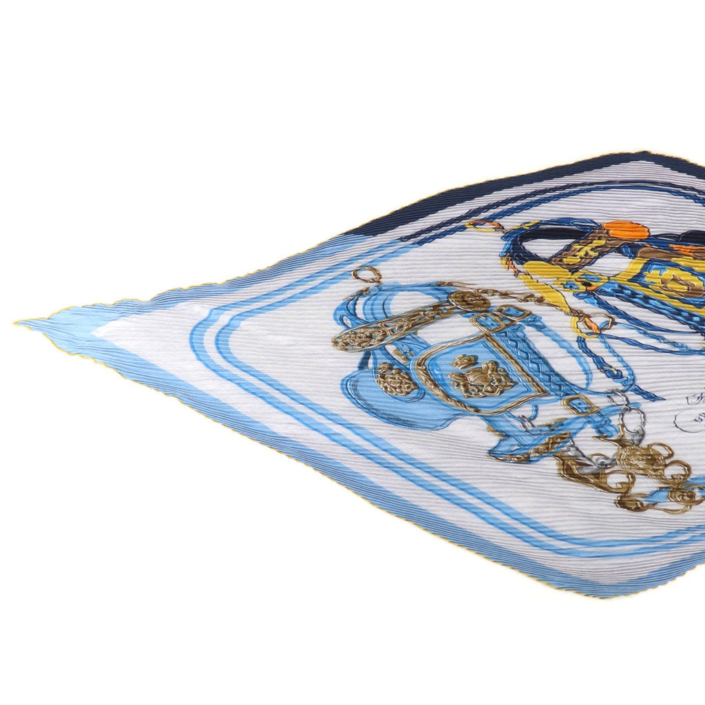 Hermes Carre Geant Pleats Brides de Gala Ceremonial Bridle Cashmere Silk Scarf — view 7