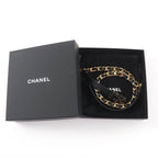 Chanel CC Logo Chain Leather Belt Black Gold 75 — view 2