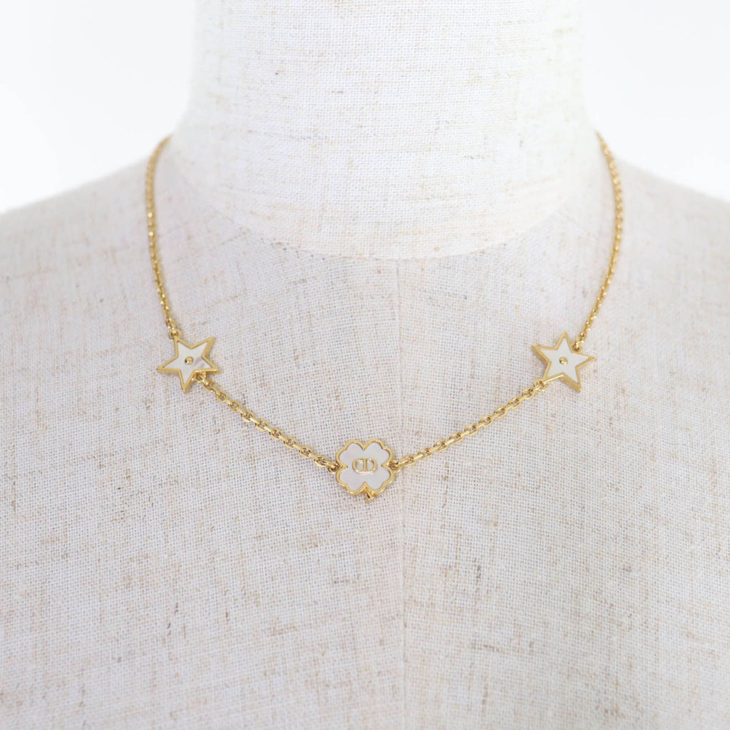 Dior Destiny Mother of Pearl Star Clover Necklace Gold — view 3