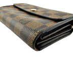 Louis Vuitton Portefeuille Alexandra Damier Leather Trifold Wallet Brown — view 4