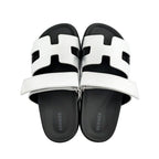 Hermes Sandals Chypre 37 Gray Argent Silver Black Shoes — view 6