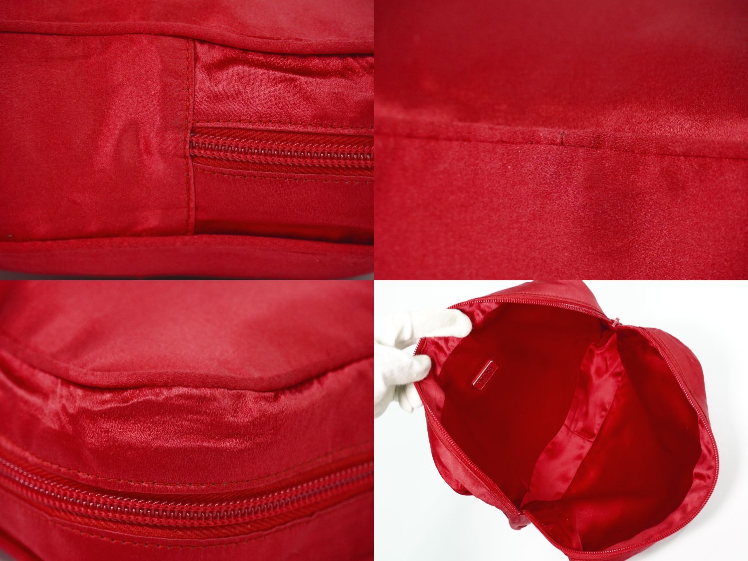 Prada Satin Pouch Case Red — view 8