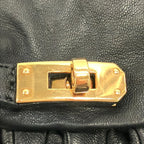 Hermes Gloves Black Kelly Charm Gold Lambskin — view 5
