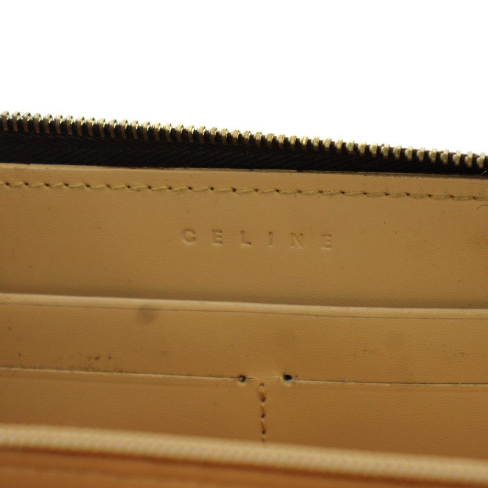 Celine C Macadam Wallet Zip Around Coin Purse Suede Brown — view 3