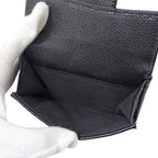 Chanel Wallet Quilted Trifold Caviar Leather Black Gold Mini Small — view 7
