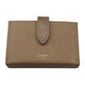 Celine Card Case Business Holder Accordion Leather Beige Brown