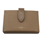 Celine Card Case Business Holder Accordion Leather Beige Brown