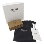 Celine Card Case Business Holder Accordion Leather Beige Brown — view 6