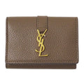 Saint Laurent Wallet Trifold Leather Top Logo Mini Small