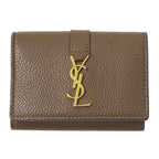 Saint Laurent Wallet Trifold Leather Top Logo Mini Small
