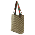 Gucci Vintage GG Plus Sherry Line Tote Shoulder Bag Vertical Leather Beige — view 2