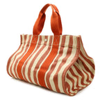 Hermes Cannes MM Tote Striped Canvas Red Ivory — view 2