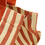 Hermes Cannes MM Tote Striped Canvas Red Ivory — view 6