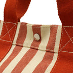 Hermes Cannes MM Tote Striped Canvas Red Ivory — view 5