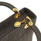 Dior Cannage Tote Nylon Dark Brown Gold — view 5