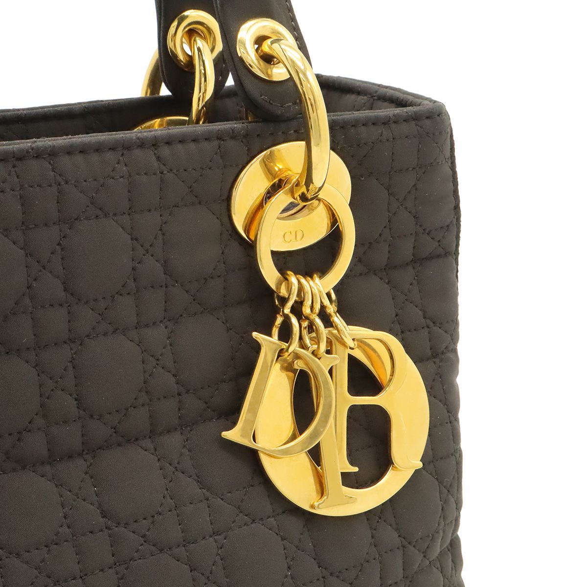 Dior Cannage Tote Nylon Dark Brown Gold — view 8