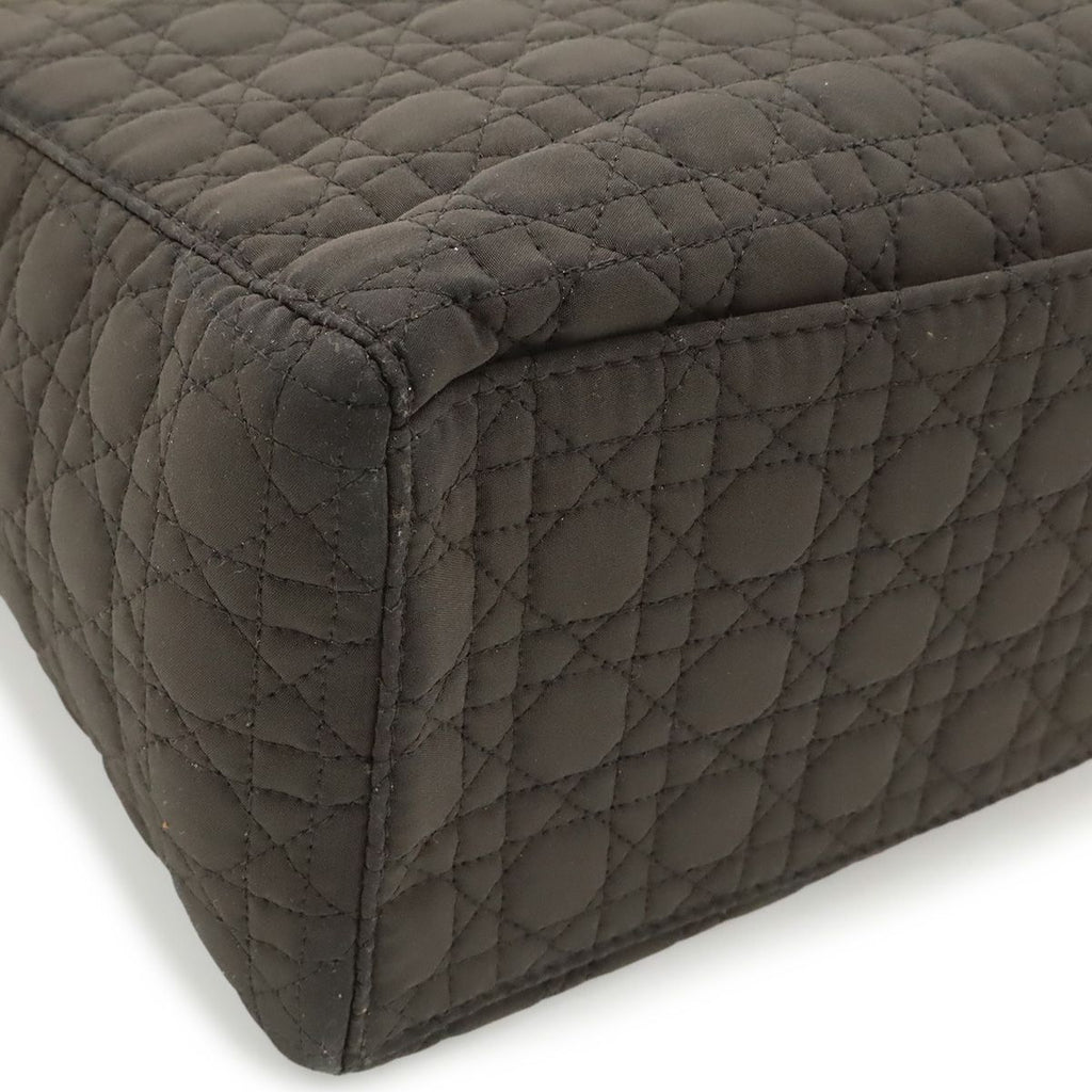 Dior Cannage Tote Nylon Dark Brown Gold — view 3