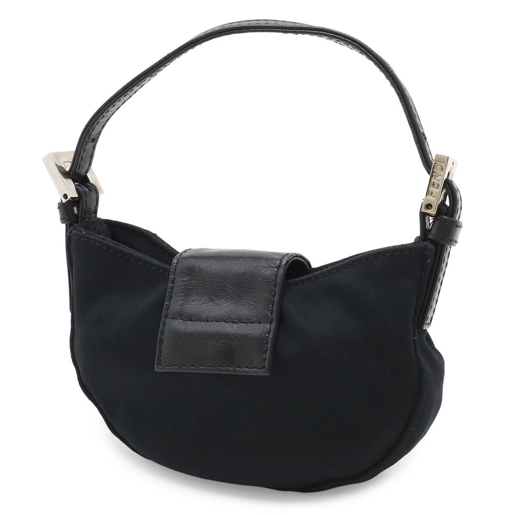 Fendi Mini Croissant Minimamma Pouch Multi Case Cotton Jersey Leather Black — view 2