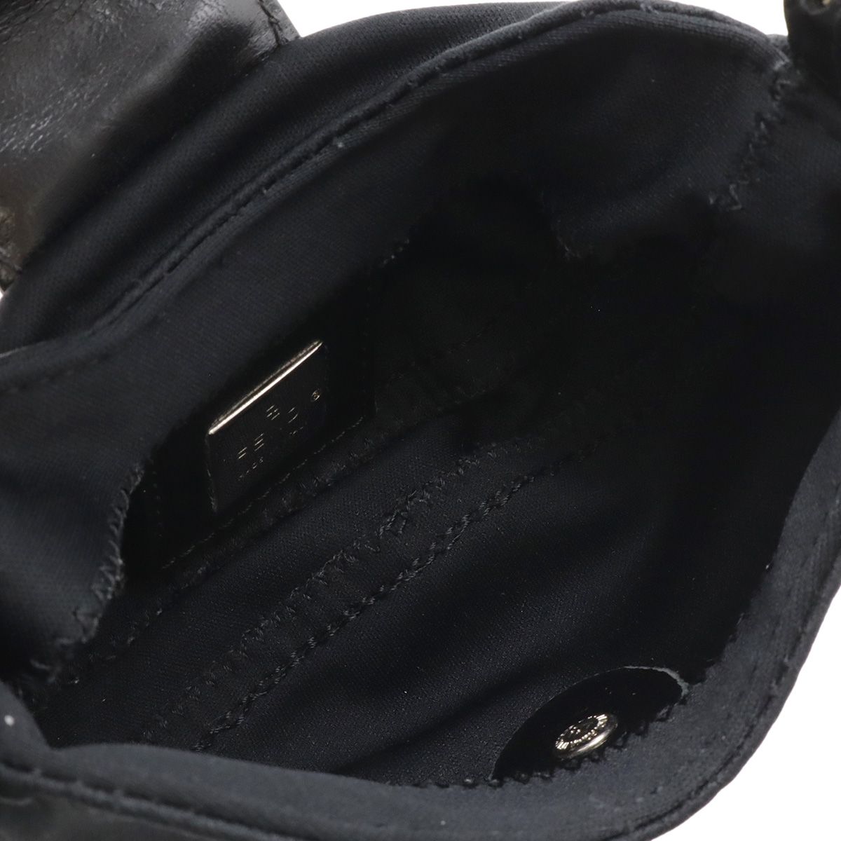 Fendi Mini Croissant Minimamma Pouch Multi Case Cotton Jersey Leather Black — view 6