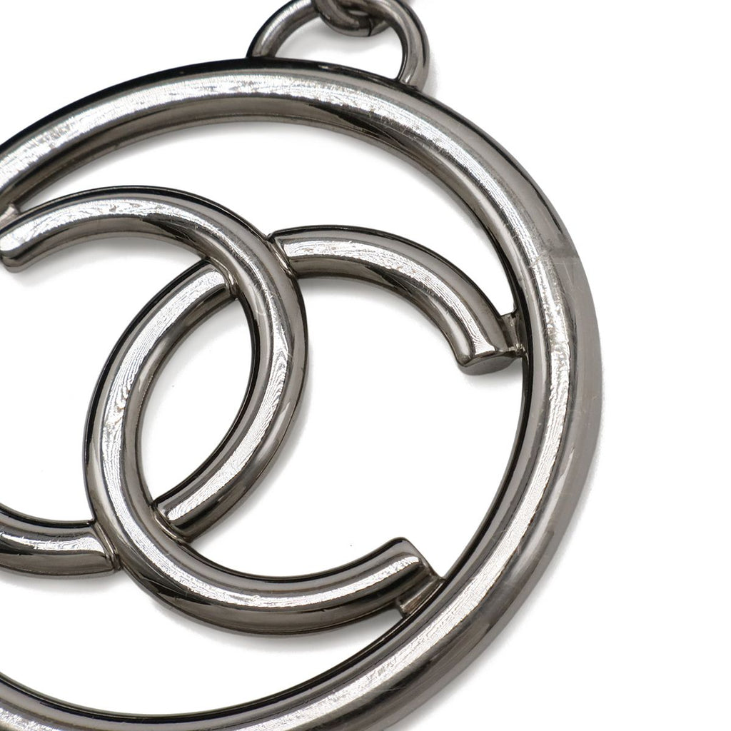 Chanel Cococabas CC Logo Shoulder Bag Chain Leather Black Silver — view 4