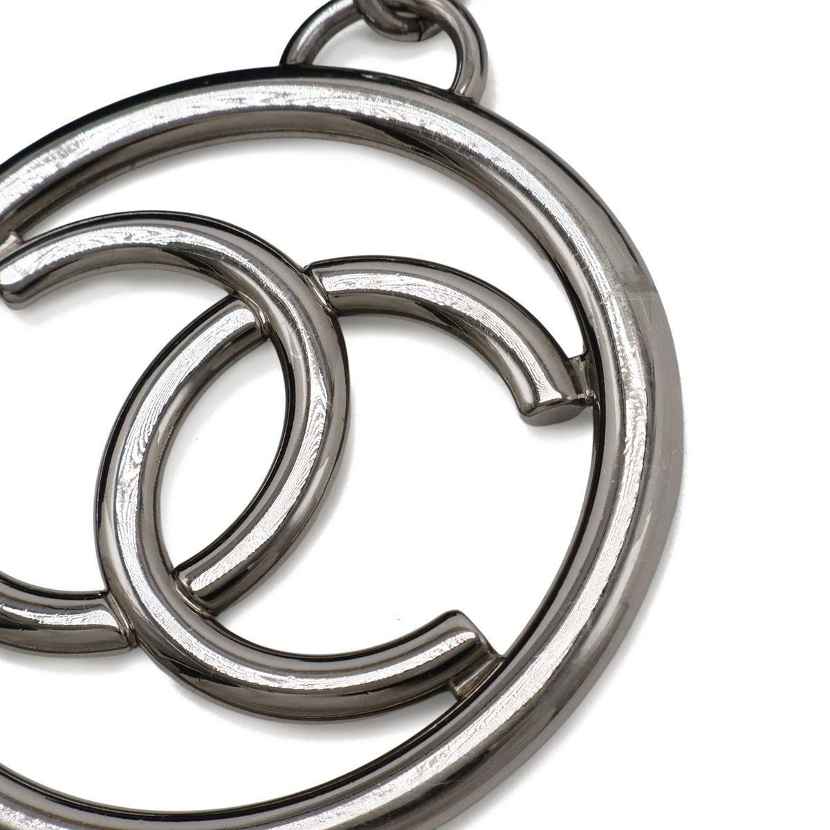 Chanel Cococabas CC Logo Shoulder Bag Chain Leather Black Silver — view 4