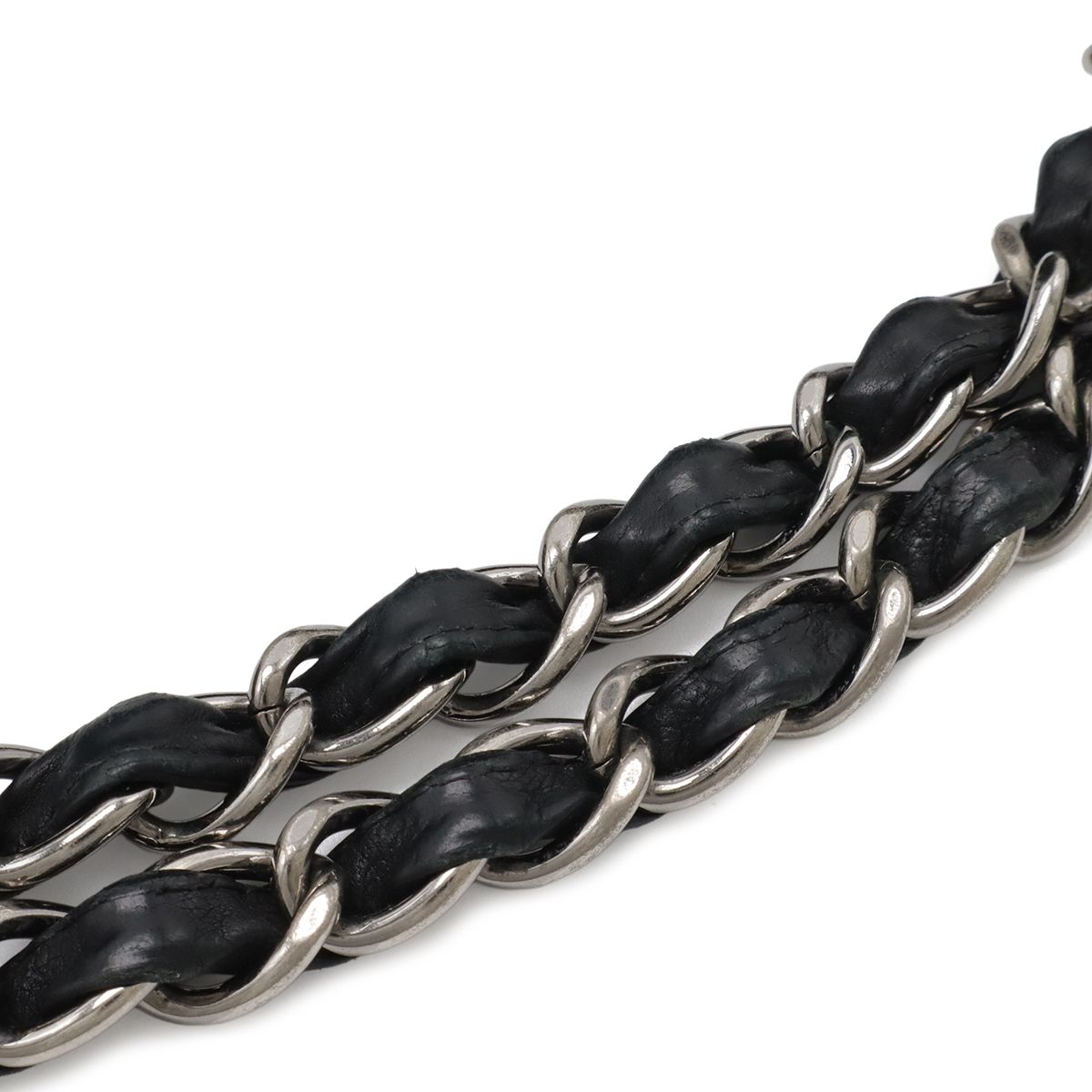 Chanel Cococabas CC Logo Shoulder Bag Chain Leather Black Silver — view 5