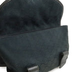 Gucci GG Canvas Belt Bag Waist Pouch Leather Black Silver — view 7