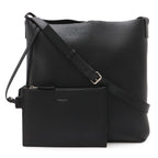 Saint Laurent Paris YSL Shoulder Bag Crossbody Leather Black Silver