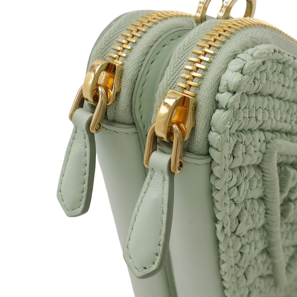 Prada Crochet Mini Contenitori Mini Pouch Clutch 3way Chain Shoulder Bag Raffia — view 4