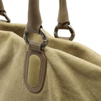 Chanel CC Logo Jumbo CC Tote Shoulder Bag Leather Beige Gray Ju — view 7