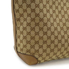 Gucci GG Canvas Tote Large Shoulder Bag Leather Light Brown Pouch — view 7