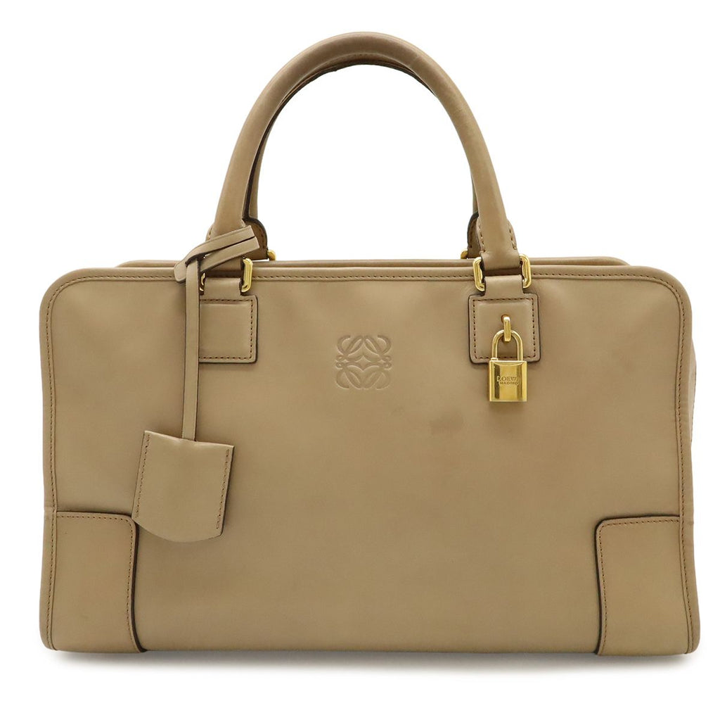 Loewe Amazona 36 Anagram Mini Boston Bag Leather Beige Gold