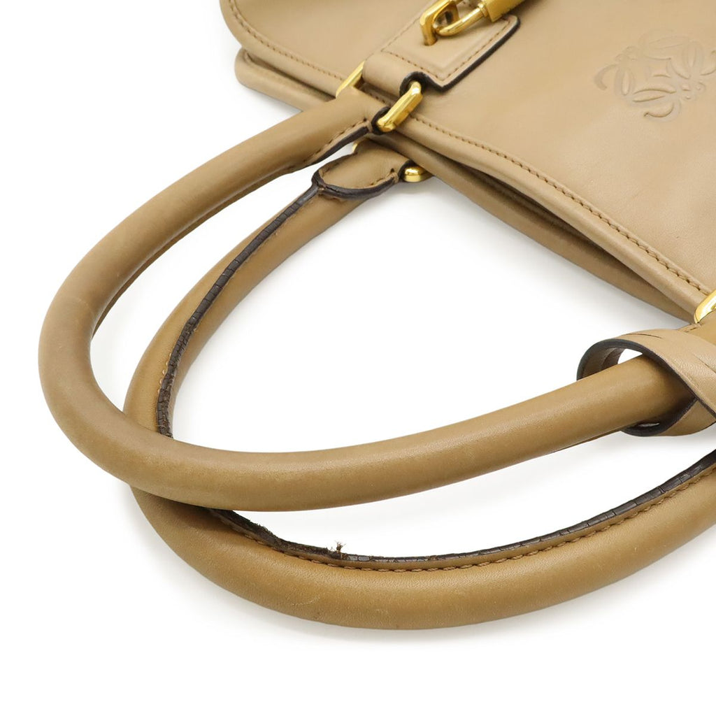 Loewe Amazona 36 Anagram Mini Boston Bag Leather Beige Gold — view 4