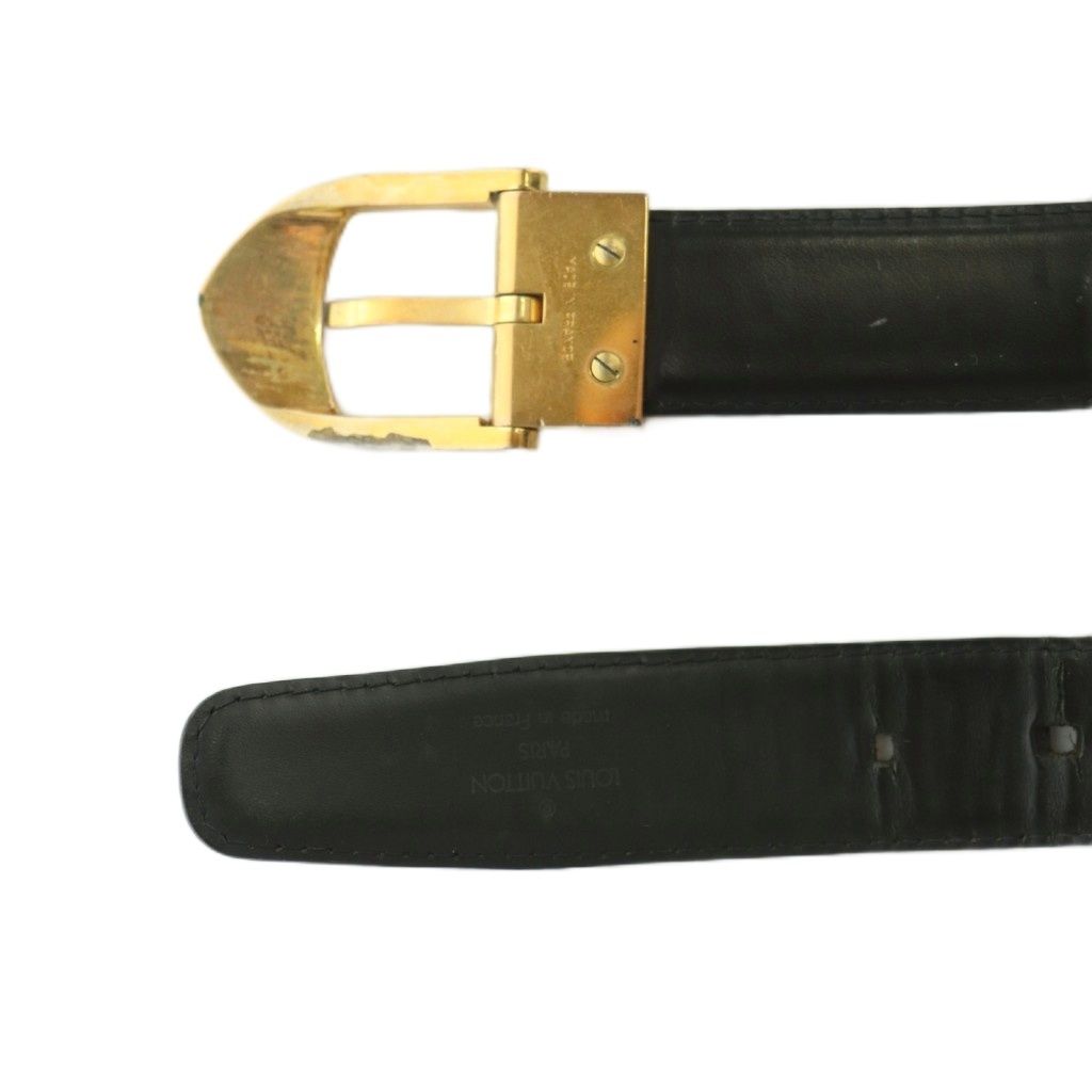 Louis Vuitton Belt Epi Leather Buckle 110 44 Black — view 4