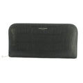Saint Laurent Paris Wallet Zip Around Coin Purse Leather Embossed Croco
