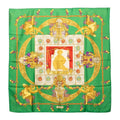 Hermes Carre 90 Hommage a Charles Garnier Lou Tribute Scarf Green Multicolor