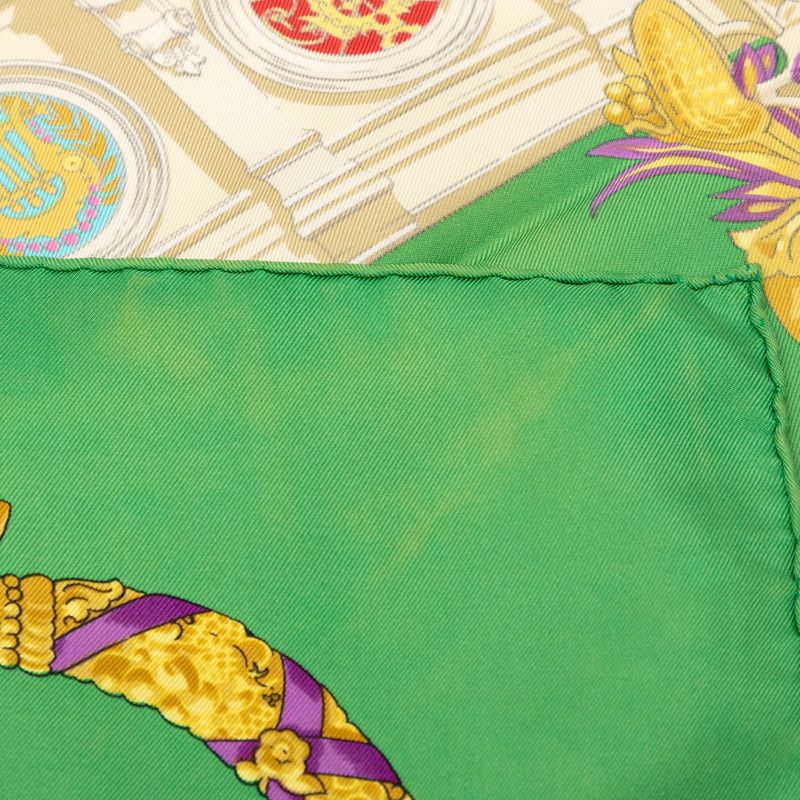 Hermes Carre 90 Hommage a Charles Garnier Lou Tribute Scarf Green Multicolor — view 4