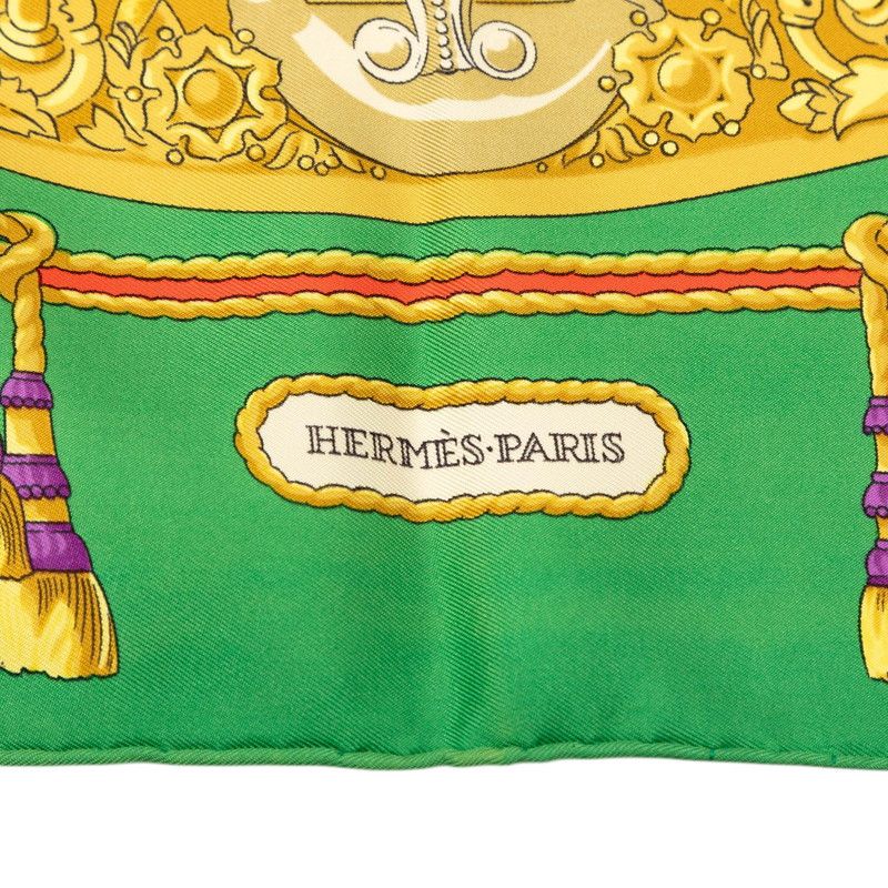 Hermes Carre 90 Hommage a Charles Garnier Lou Tribute Scarf Green Multicolor — view 6