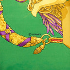 Hermes Carre 90 Hommage a Charles Garnier Lou Tribute Scarf Green Multicolor — view 7
