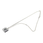 Chanel CC Logo Square Pendant Necklace 05 Clear Black Plastic Metal — view 2