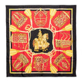 Hermes Carre 90 les Muserolles Nose Leather Scarf Red Multicolor Silk