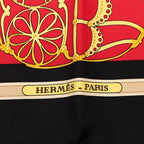 Hermes Carre 90 les Muserolles Nose Leather Scarf Red Multicolor Silk — view 7
