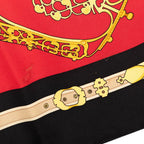 Hermes Carre 90 les Muserolles Nose Leather Scarf Red Multicolor Silk — view 4
