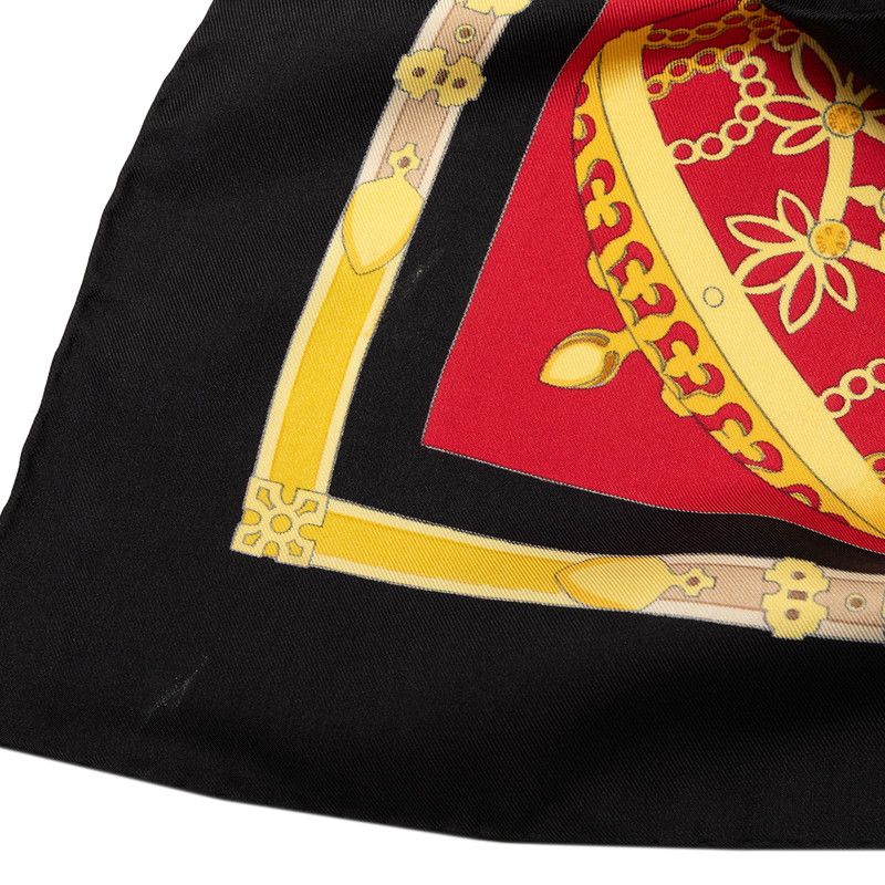 Hermes Carre 90 les Muserolles Nose Leather Scarf Red Multicolor Silk — view 5