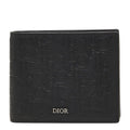 Dior Logo Bifold Wallet Black Leather