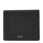 Dior Logo Bifold Wallet Black Leather
