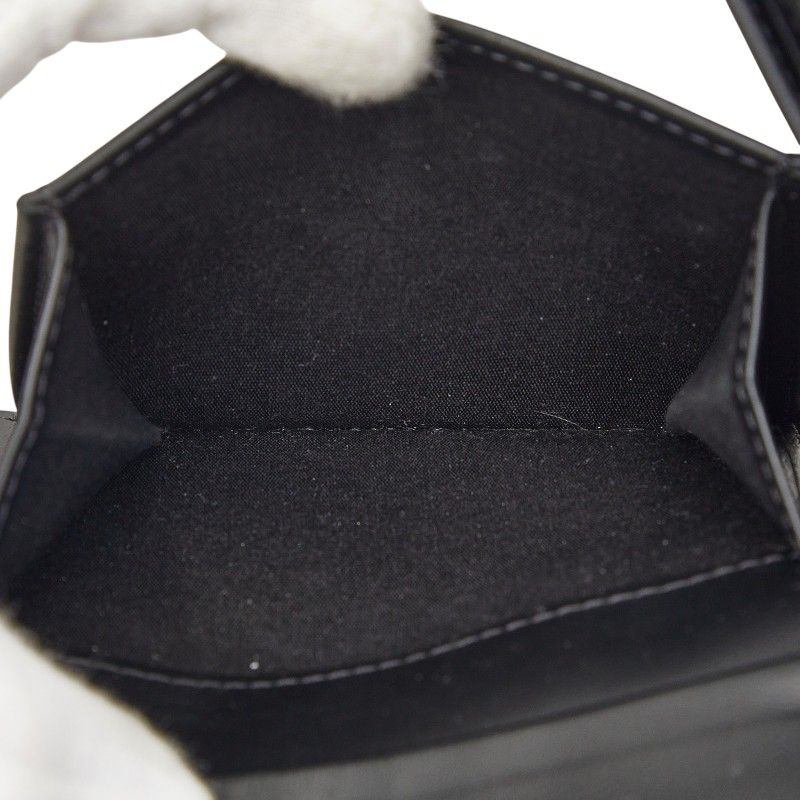 Dior Logo Bifold Wallet Black Leather — view 7