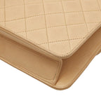 Chanel CC Logo Quilted Chain Shoulder Bag Beige Leather — view 6
